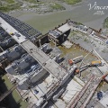 Construction d'un barrage sur le Couesnon - grand projet de rétablissement du caractère maritime du Mont Saint Michel - Mont Saint-Michel - Manche - Basse Normandie - France
