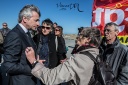 échange pacifique entre Laurent Beauvais, président de région et les manifestants Montois