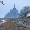 Mont Saint-Michel en hiver.