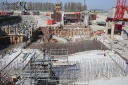 Construction du radier béton du Nouveau barrage sur le Couesnon, Avril 2007/
